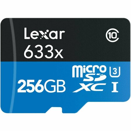 LEXAR MEDIA Lexar  256GB High-Performance 633x UHS-I microSDXC Memory Card with SD Adapter LE25364